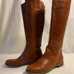 Nine West Cognac Leather Riding Boots Sz 9